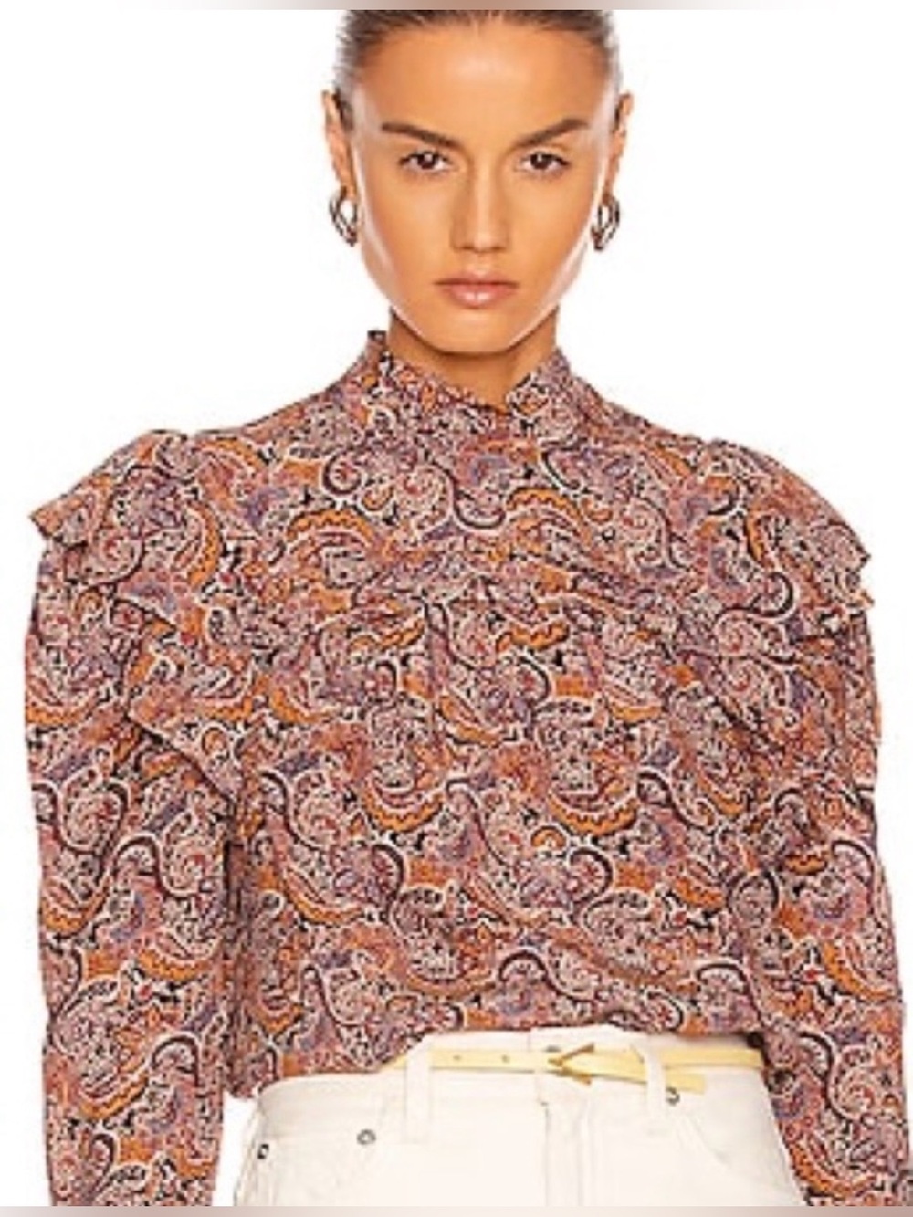 Ulloa Johnson Arda Paisley Silk Blouse. Pit-pit19 (mix51)